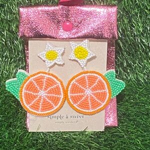 New simple sweet simply southern beaded orange slice earrings perfect for summer